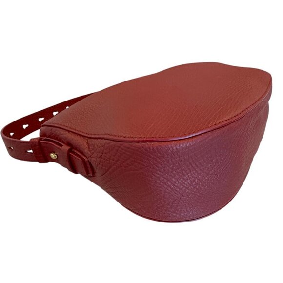 Burberry Knight Red Pebbled Leather Shoulder Bag with Gold hardware - Picture 5 of 16